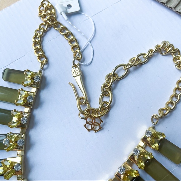 ANN TAYLOR Smoky Ombré Grey & Gemstone Dangle Statement Necklace - Picture 5 of 6